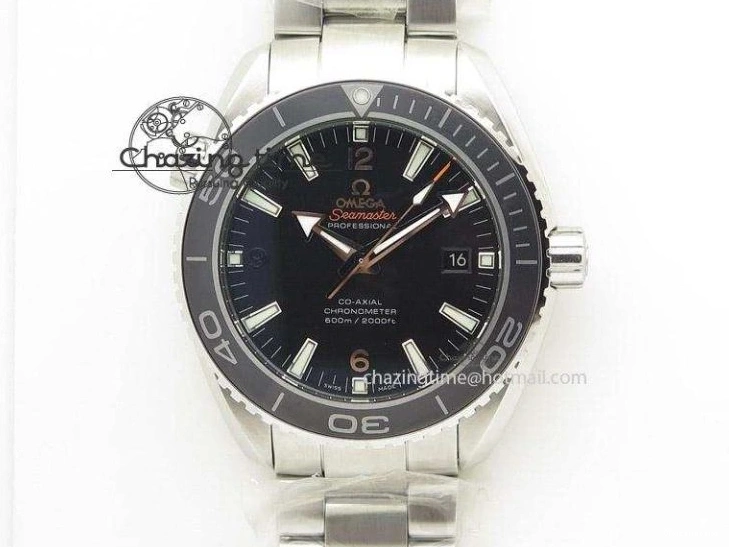 0112 Bright Planet Ocean Professional Rose Gold Liquid Metal V6F 45mm on Black Rubber Strap A 8287